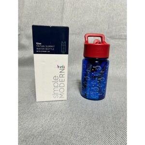 Simple Modern Water Bottle Kids 12oz Blue Dinosaur Tritan Summit Straw Lid